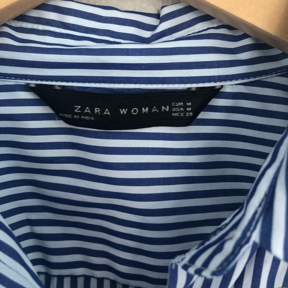 Zara embroidered striped shirt large - Picture 2 of 2
